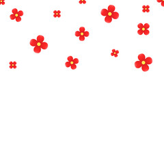 red flower confetti party