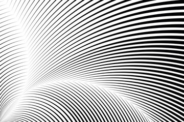 abstract halftone lines background, geometric dynamic pattern, vector modern design black and white texture