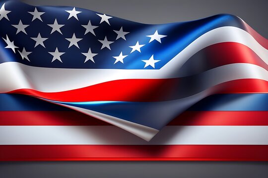 US Flag, The USA flag is waving a seamless loop. United States American flag waving in the wind. Realistic 4K national flag of American. USA flag Closeup. AI GENERATIVE AI