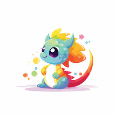 Cute Colorful Dragon Baby