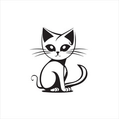 Vector Art Of Black And White Cat