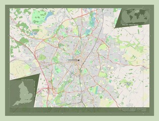 City of Leicester, England - Great Britain. OSM. Labelled points of cities