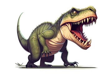 roaring dinosaur with sharp teeth. Generative AI
