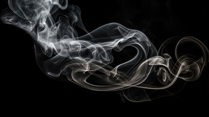 Smoke texture on distinct black background