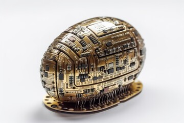 computerized egg with a clipping trail on a white backdrop. Generative AI