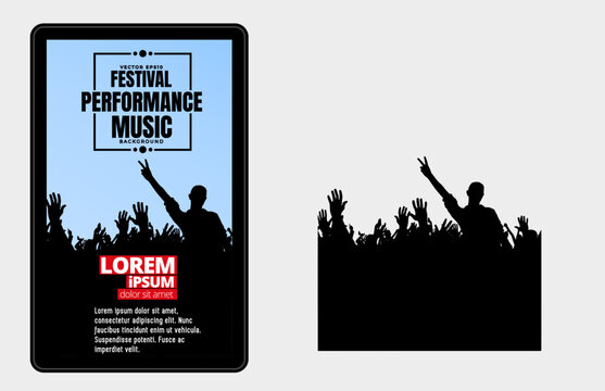 Nightlife and music festival concept. Dancing people at music festival