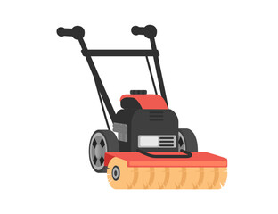 Garden sweeper dust cleaner vector illustration isolated on white background