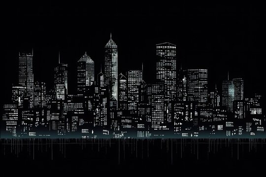 city skyline in black. Generative AI
