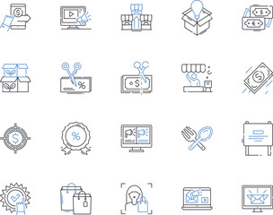 Store and meal outline icons collection. store, meal, restaurant, bistro, cafe, diner, brasserie vector and illustration concept set. trattoria, pub, bar linear signs