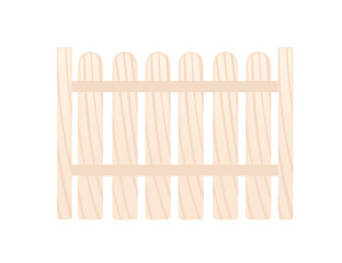 Wooden fence vector illustration isolated on white background