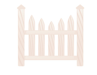 Wooden fence vector illustration isolated on white background