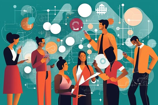 Social media day. Media content, Online chat. Multimedia Internet sharimg, technology. Message, likes Subscriptions e-mail Life in the network, Fashionable people Search. Generative AI