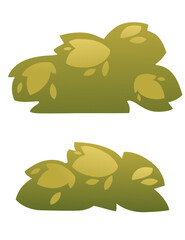 Green stylized bush vector illustration isolated on white background