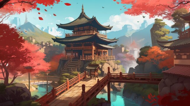 Japan Game Art Background