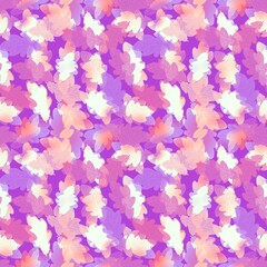 Fototapeta premium Autumn oak leaves seamless floral pattern for wrapping paper and fabrics and linens and kids clothes print