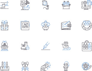 Creative outline icons collection. Innovative, Artistic, Imaginative, Original, Visionary, Unique, Inspired vector and illustration concept set. Expressionistic, Divergent, Resourceful linear signs