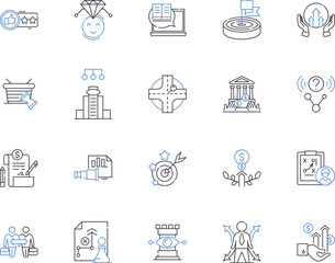 Digital Transformation outline icons collection. digital, transformation, technology, automation, cloud, analytics, artificial vector and illustration concept set. intelligence, online, agile linear