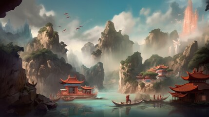 Fototapeta premium Chinese Style Fantasy Art