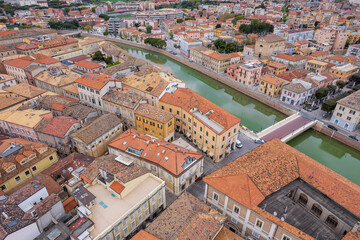 Fototapeta na wymiar Aerial view of Italian town Senigallia
