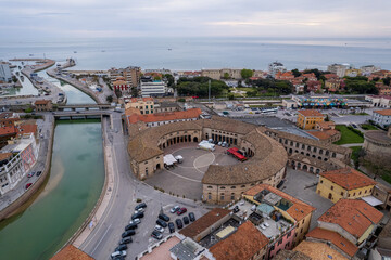 Aerial view of Italian town Senigallia