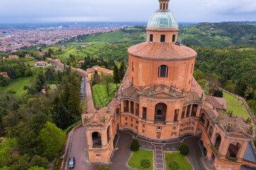 Aerial view of sanctuary of Madonna di San Luca in Bologna  © Michal