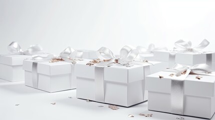 Elegant Gift Wrapped in Shiny Ribbon - Perfect for Valentine's or Birthday, Generative AI