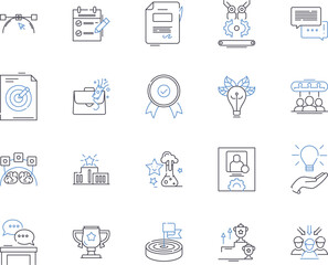 Sport Education outline icons collection. Sports, Education, Coaching, Training, Athletics, Games, Competition vector and illustration concept set. Exercise, Instruction, Learning linear signs