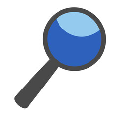 Colorful investigation magnifying glass, tool for detective, object of thorough research