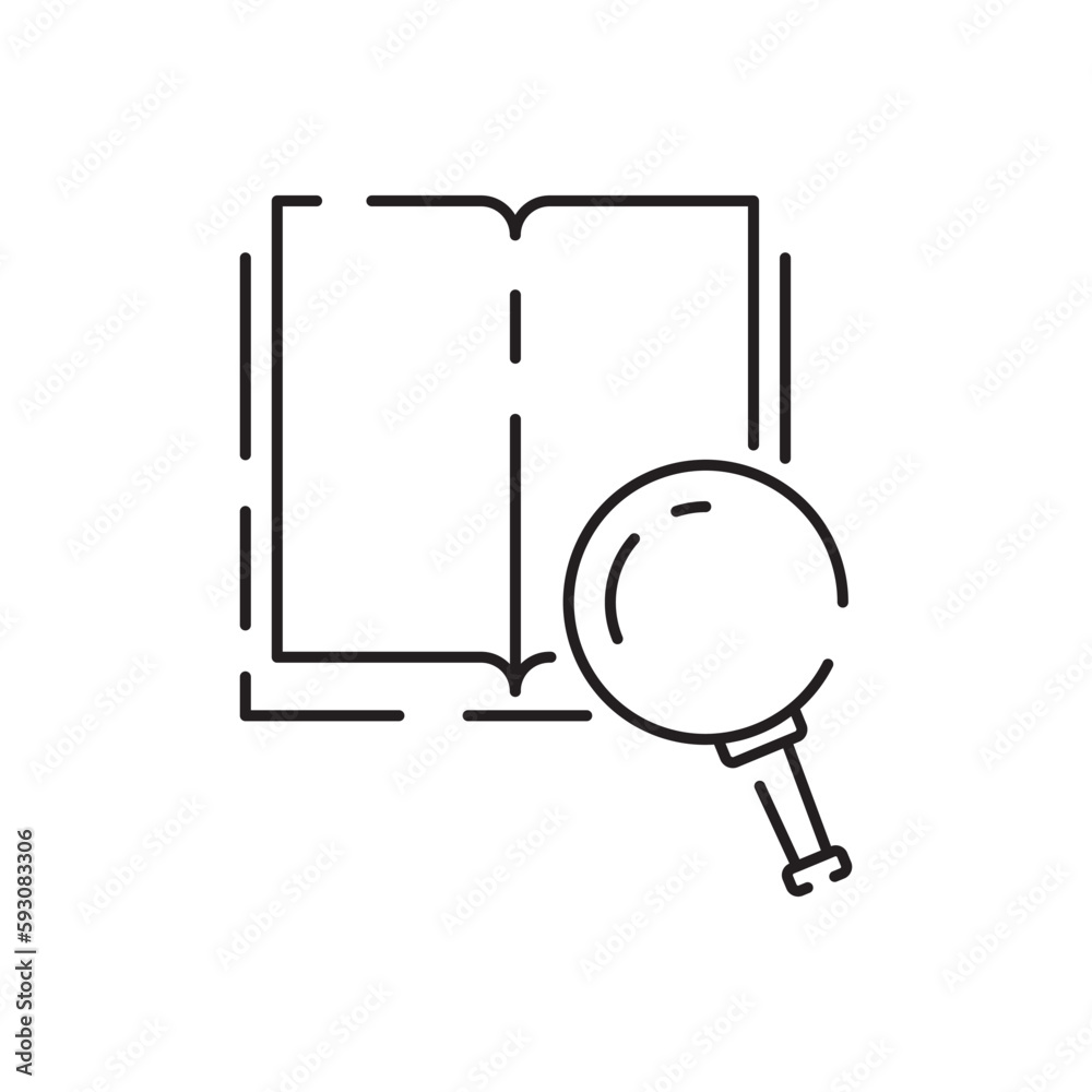 Wall mural reading book education line icon. simple info and help desk related vector contains manual, guide re