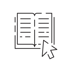 Reading book education line icon. Simple Info and Help Desk Related Vector Contains Manual, Guide Reading, Info center. Editable Stroke search