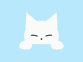 ひょっこり猫：白