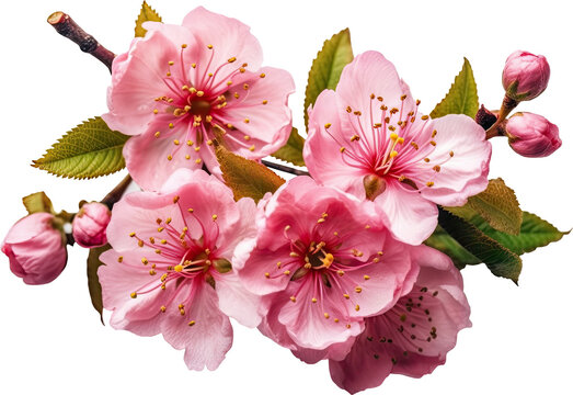 PNG pink peach blossom isolated