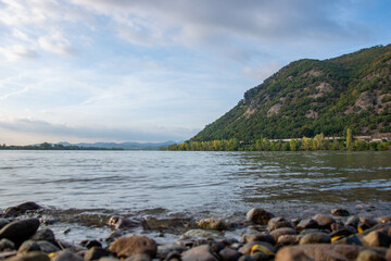 Fototapeta na wymiar Hungarian Danube bend during summer with hill in the background