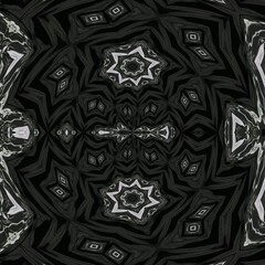 Dark and white striped elements of tulip flower theme in bloom concept of kaleidoscope shapes, pattern, geometry, spiral etc, great for business, website, art collector etc.