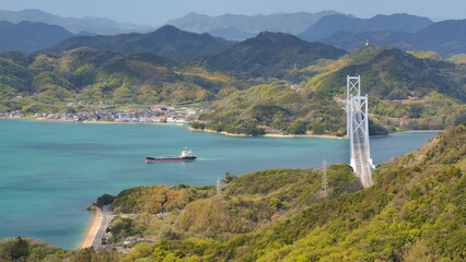 Fototapeta premium 向島高見山展望台からの因島大橋方向3