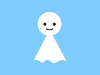 シンプルてるてる坊主アイコン：微笑みA