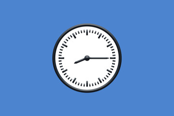 8 - 08:15 - h am pm - 20 - 20:15 - Analog wall clock in minimal design on blue background.