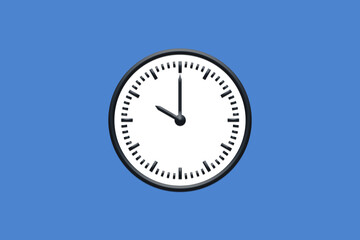 10 - 10:00 - h am pm - 22 - 22:00 - Analog wall clock in minimal design on blue background.
