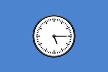 5 - 05:15 - h am pm - 17 - 17:15 - Analog wall clock in minimal design on blue background.
