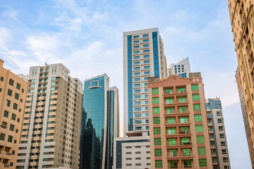 Fototapeta na wymiar Modern residential buildings in Juffair district, Manama, Bahrain