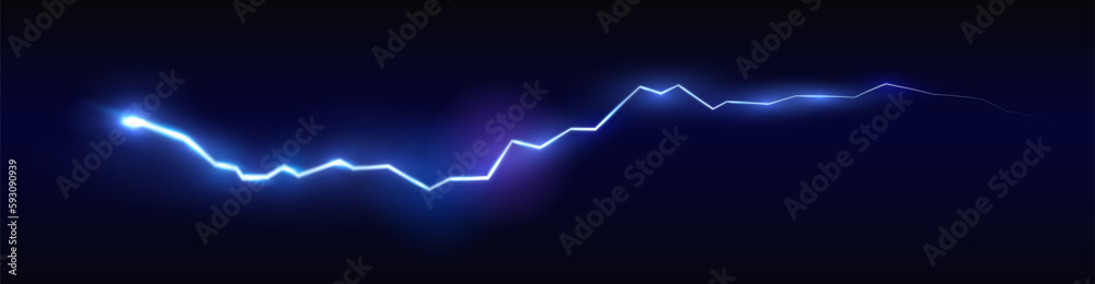 Wall mural vector lightning, thunderstorm light effect. abstract background in the form of lightning. powerful 