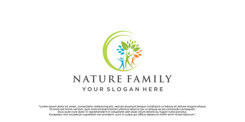 Nature family logo design unique concept Premium Vector Part 2