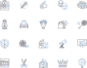 Retailer outline icons collection. Merchant, Vendor, Dealer, Seller, Outlet, Store, Boutique vector and illustration concept set. Marketplace, Supermarket, Shopkeeper linear signs