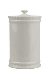 ceramic container - a jar for storing bulk products, isolated on a white background