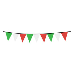 Obraz premium Bunting party flags on white background