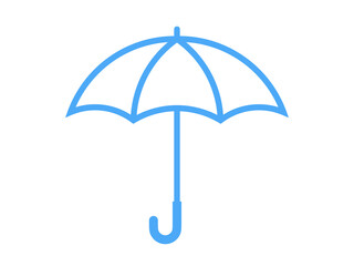 シンプルな雨傘線アイコン：青