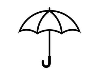 シンプルな雨傘線アイコン：黒