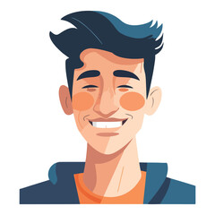 Young Man Character Flat Icon Isolated On White Background