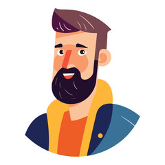 Man Character Flat Icon Isolated On White Background