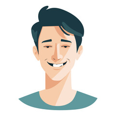 Young Man Character Flat Icon Isolated On White Background